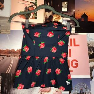 🌺Floral Peplum-Tube Top w/ two Belt/Sash Loops🌺